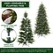 Casafield Pre-Lit Slim Aspen Fir Christmas Tree with White & Multicolored LED Lights, Realistic Artificial Noble Fir with Metal Stand